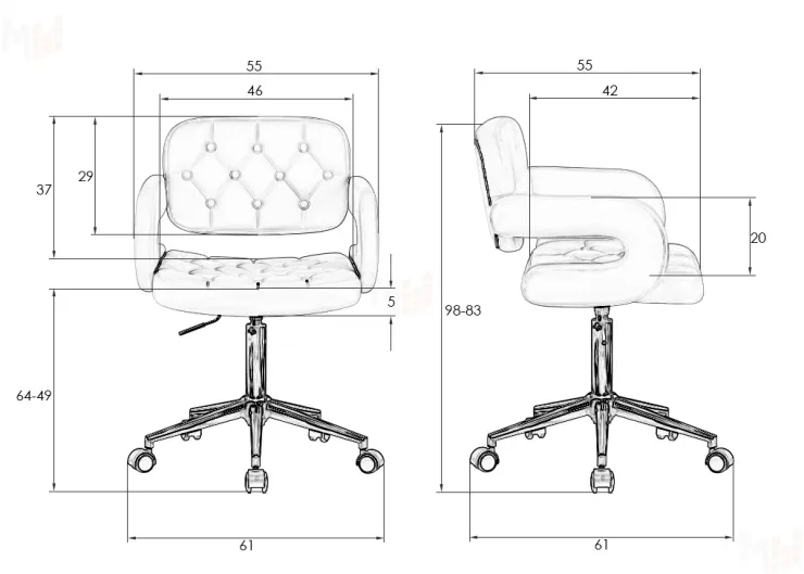 Офисное кресло для персонала DOBRIN LARRY BLACK (чёрный)