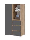 Шкаф Хелен ШК 03 дуб крафт золото - серый графит