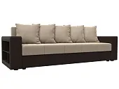 Диван прямой Дубай Лайт полки слева ( Бежевый\Коричневый )