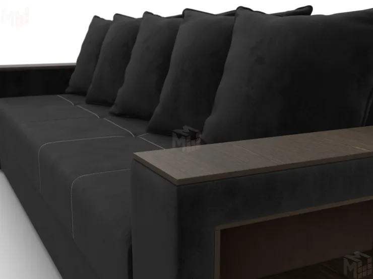 Диван прямой Дубай Лайт ( Черный )