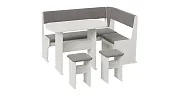 Кухонный уголок Рио Дуб крафт белый, Микровелюр Duna Steel