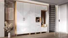 Прихожая Ирис Браш Вайт/Дуб Крафт