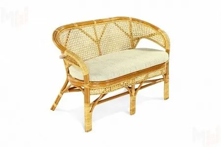 Диван из ротанга «Пеланги» двухместный с подушкой Диван из ротанга «Пеланги» двухместный с подушкой