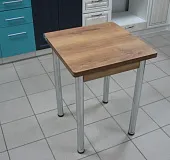 Стол Ломберный поворотно-раскладной 580*580 (дуб вотан), ножки хром Стол Ломберный поворотно-раскладной 580*580 (дуб вотан), ножки хром