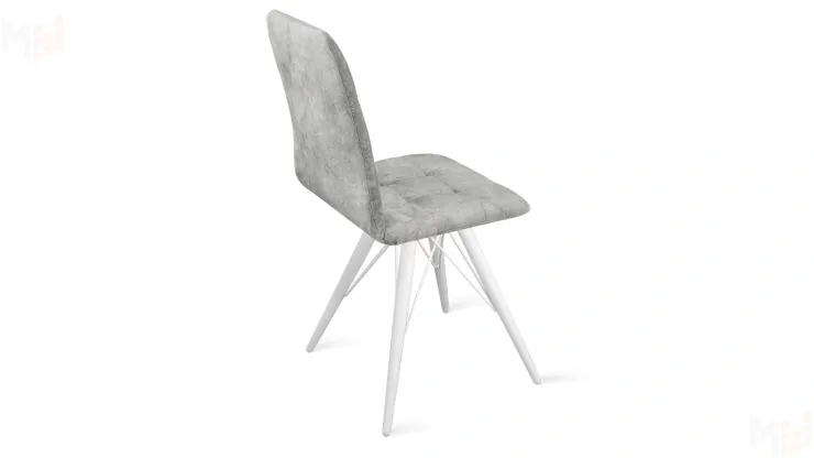 Стул Аспен К3 Белый матовый, Велюр Wellmart Silver