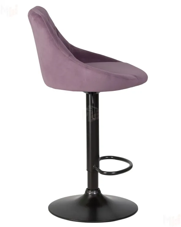 Стул барный DOBRIN LOGAN BLACK (пудрово-сиреневый велюр (MJ9-52))