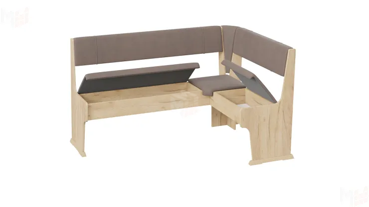 Кухонный уголок Рио Дуб Крафт золотой, Микровелюр Duna Stone