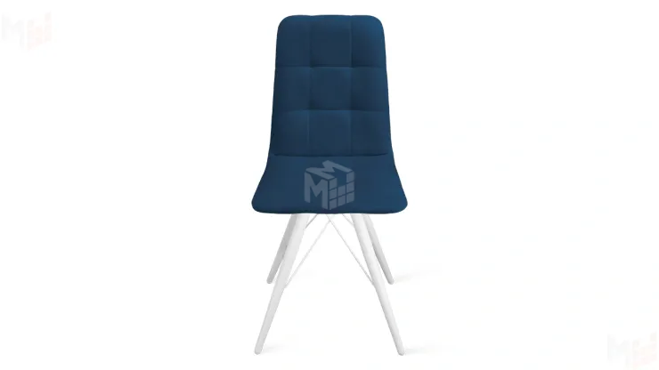 Стул Аспен К3 Белый матовый, Велюр Confetti Blue