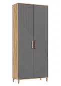 Шкаф Ирис для прихожей Графит/Дуб Крафт