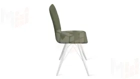 Стул Аспен К3 Белый матовый, Микровелюр Jercy Deep Green