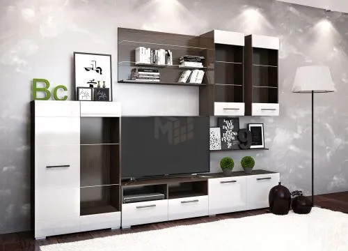 Гостиная Ненси-3 (венге/белый глянец)