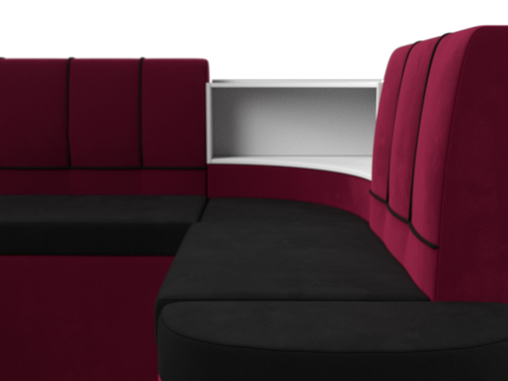 П-образный диван Тефида (Черный\Бордовый)