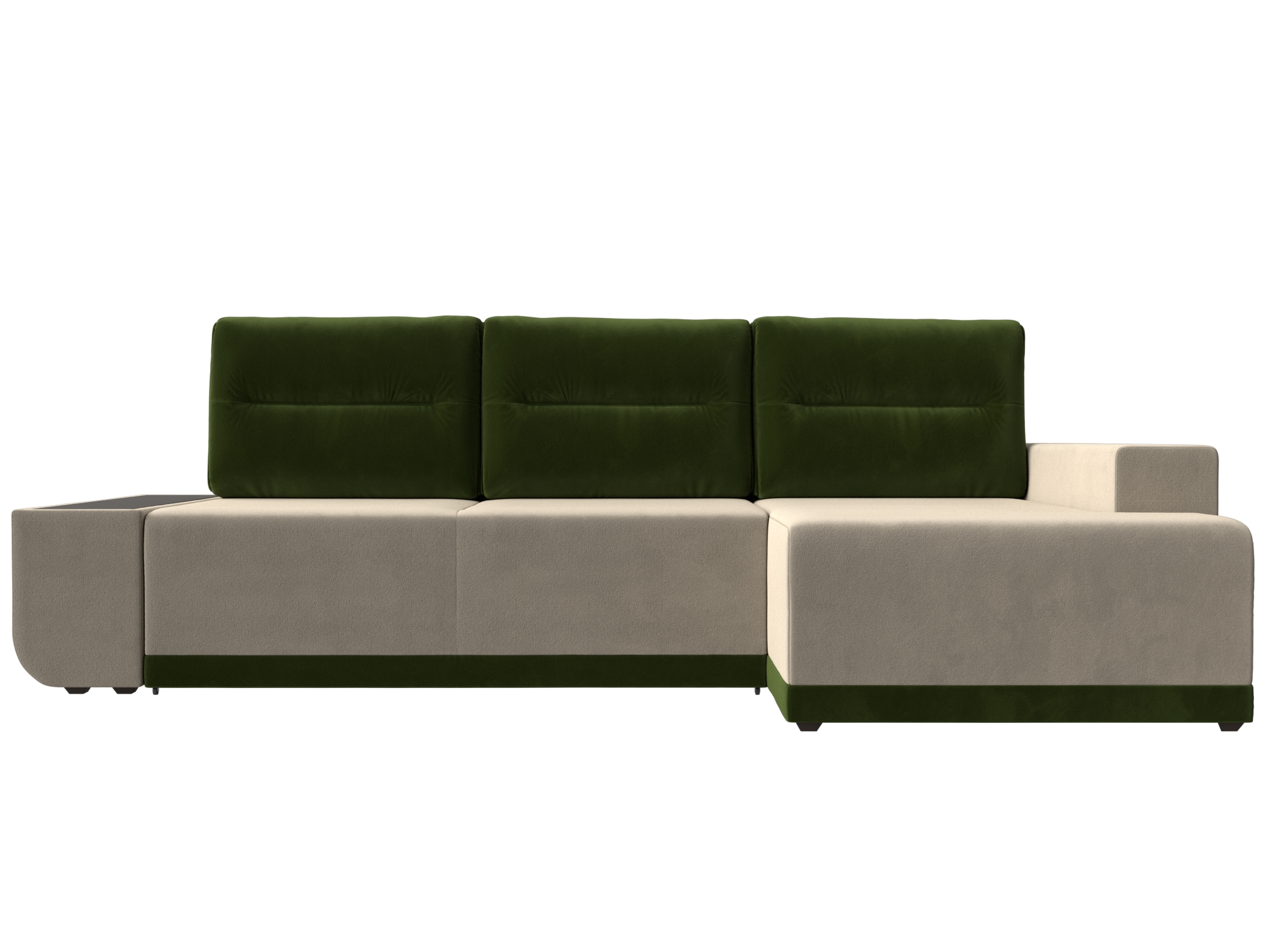 Угловой диван Чикаго правый угол (Бежевый\Зеленый)