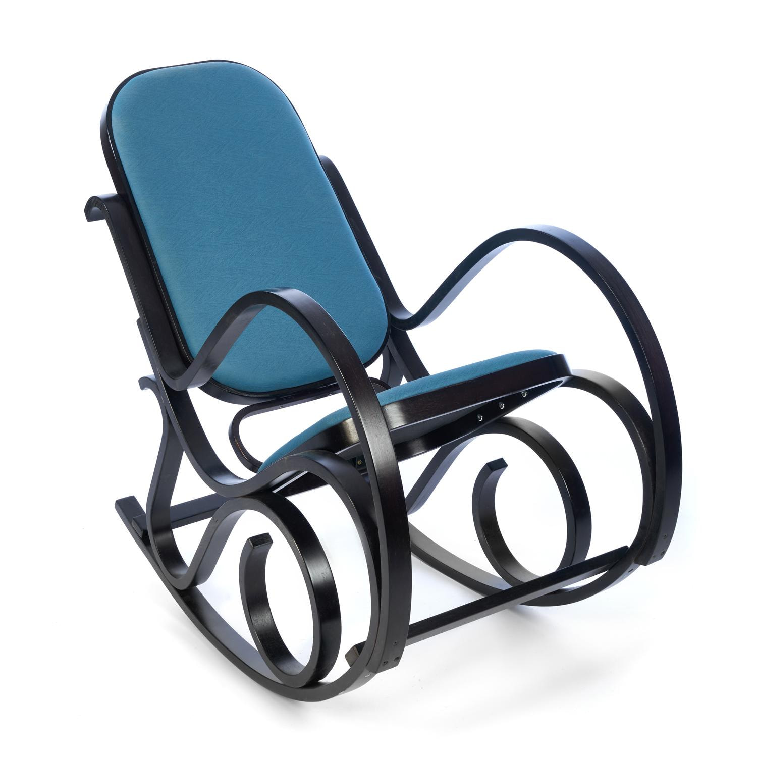 Кресло-качалка mod. AX3002-2 венге #9, ткань голубая