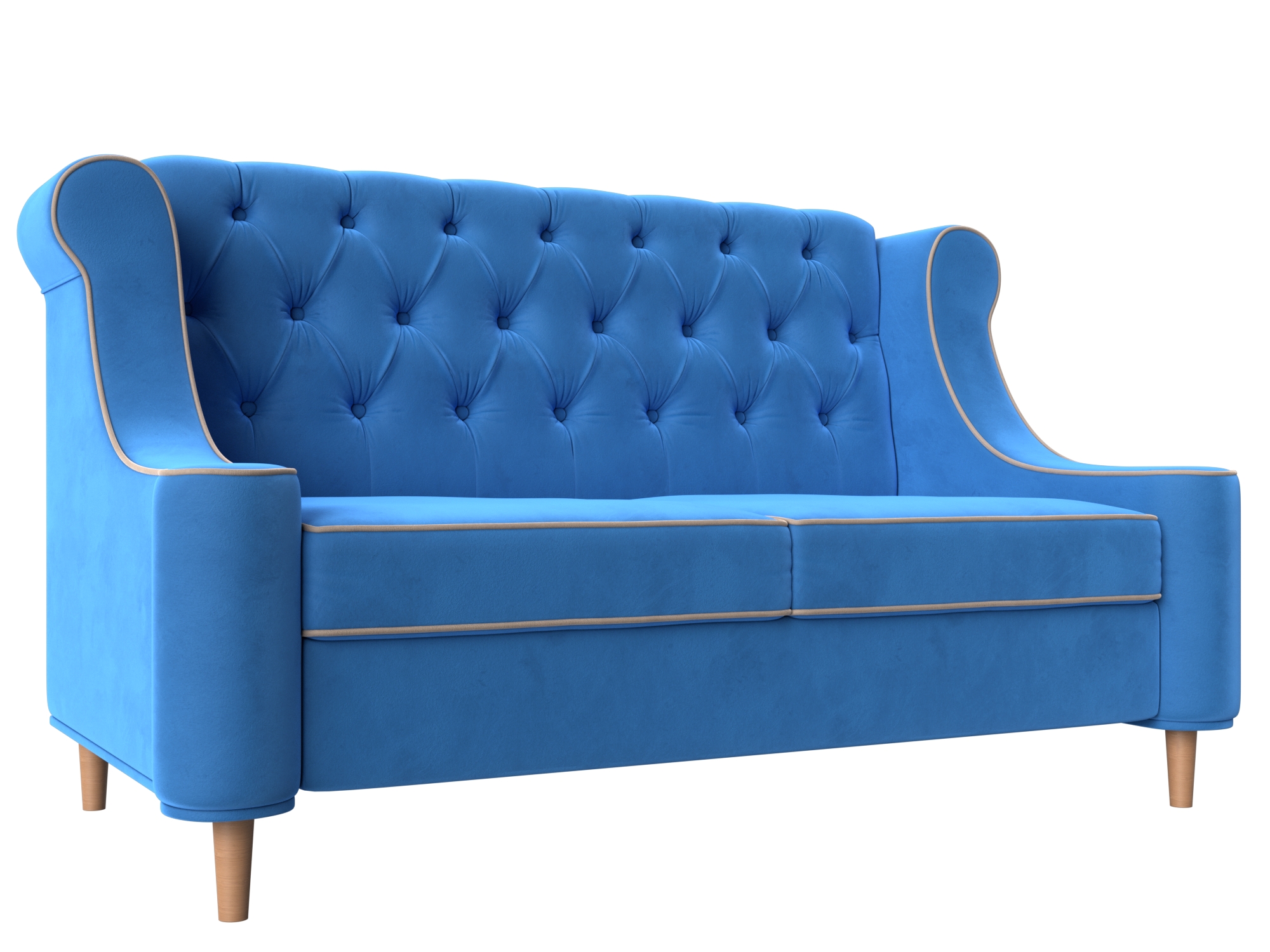 Прямой диван Бронкс (голубой\бежевый)