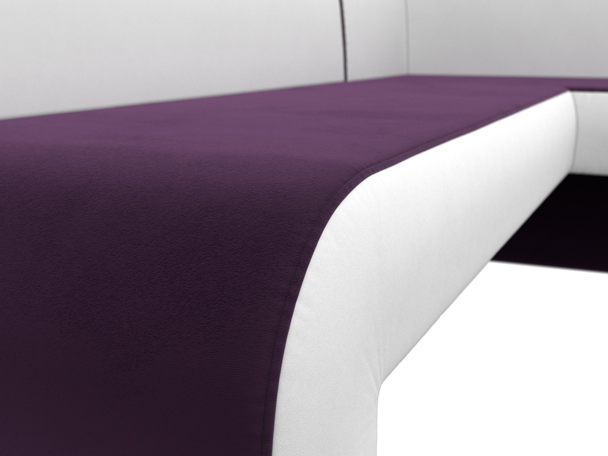 Кухонный угловой диван Кармен правый угол (Фиолетовый\Белый)