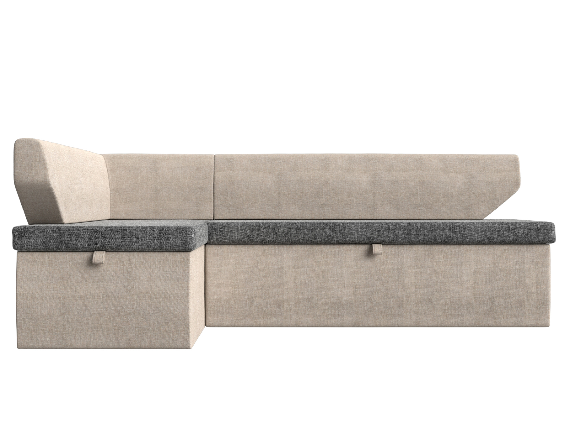 Кухонный угловой диван Омура левый угол (Серый\Бежевый)