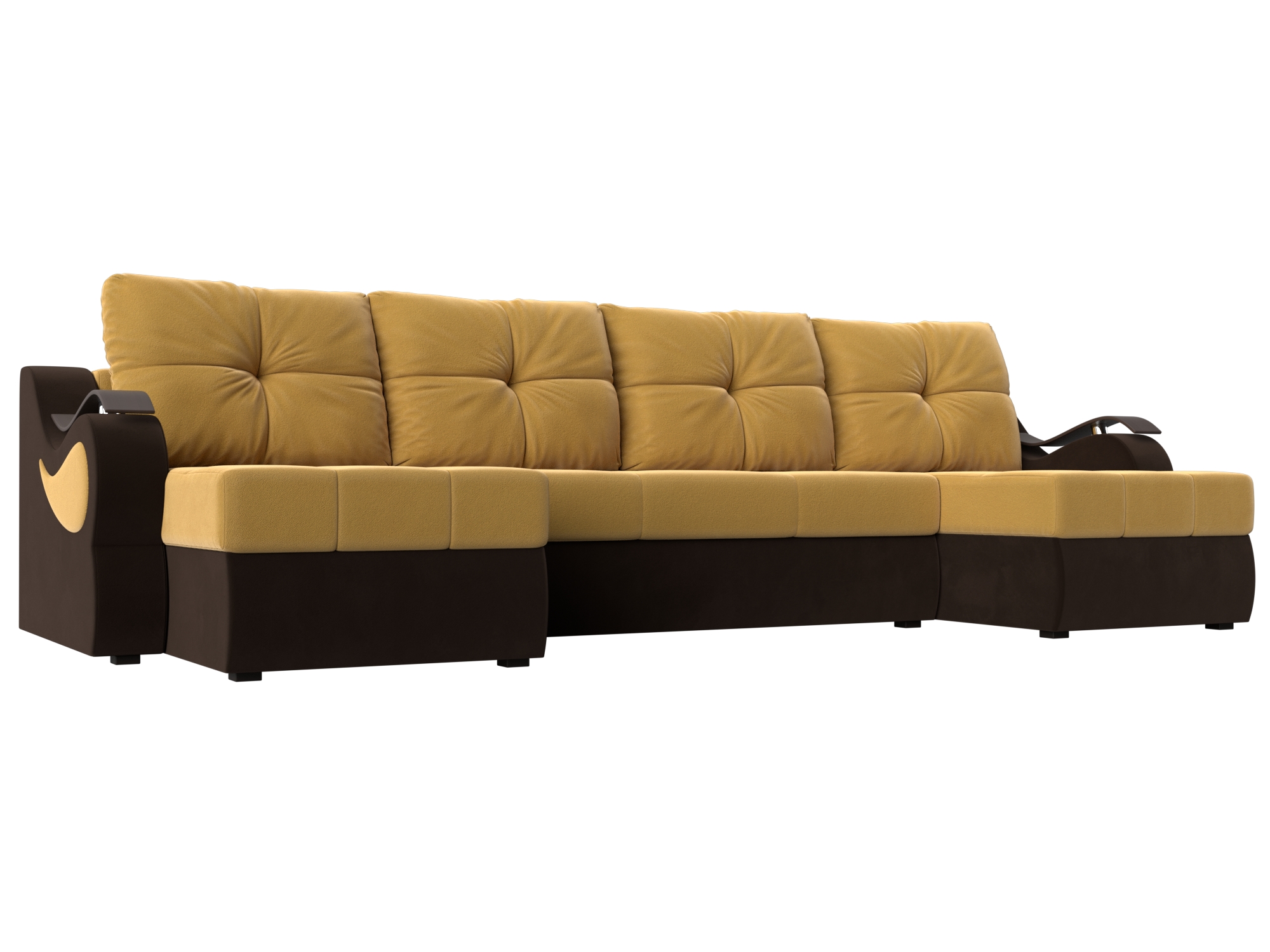 П-образный диван Меркурий (Желтый\коричневый)