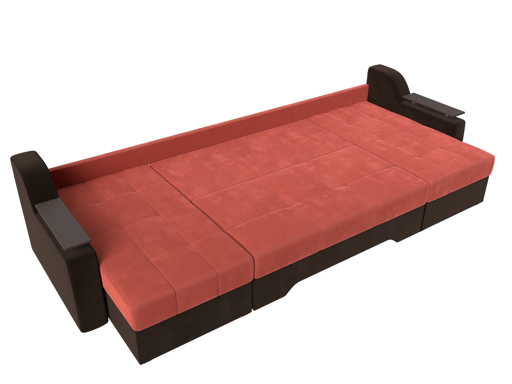 П-образный диван Сенатор (Коралловый\Коричневый)