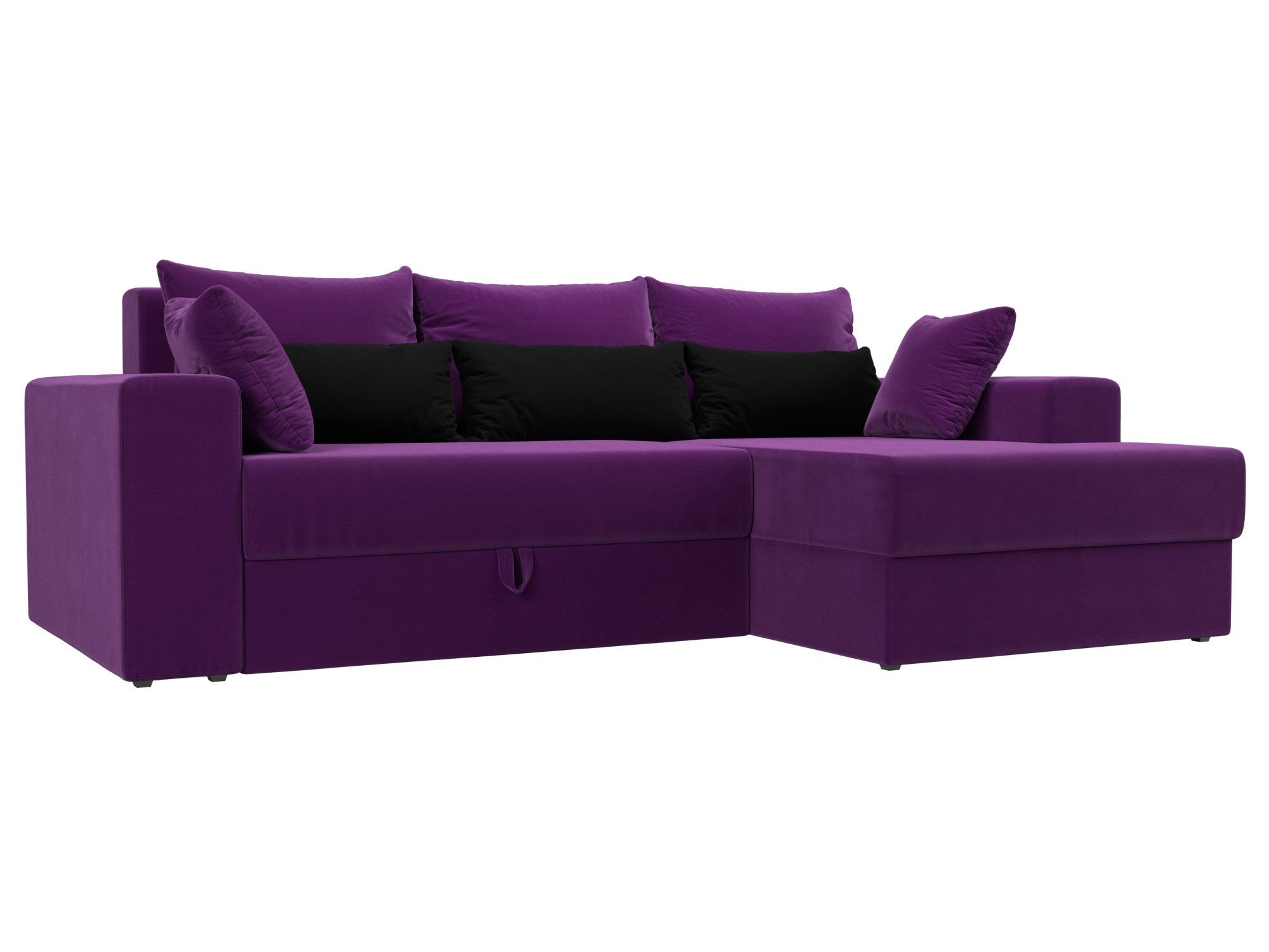 Угловой диван Майами правый угол (Фиолетовый\Фиолетовый\Черный)