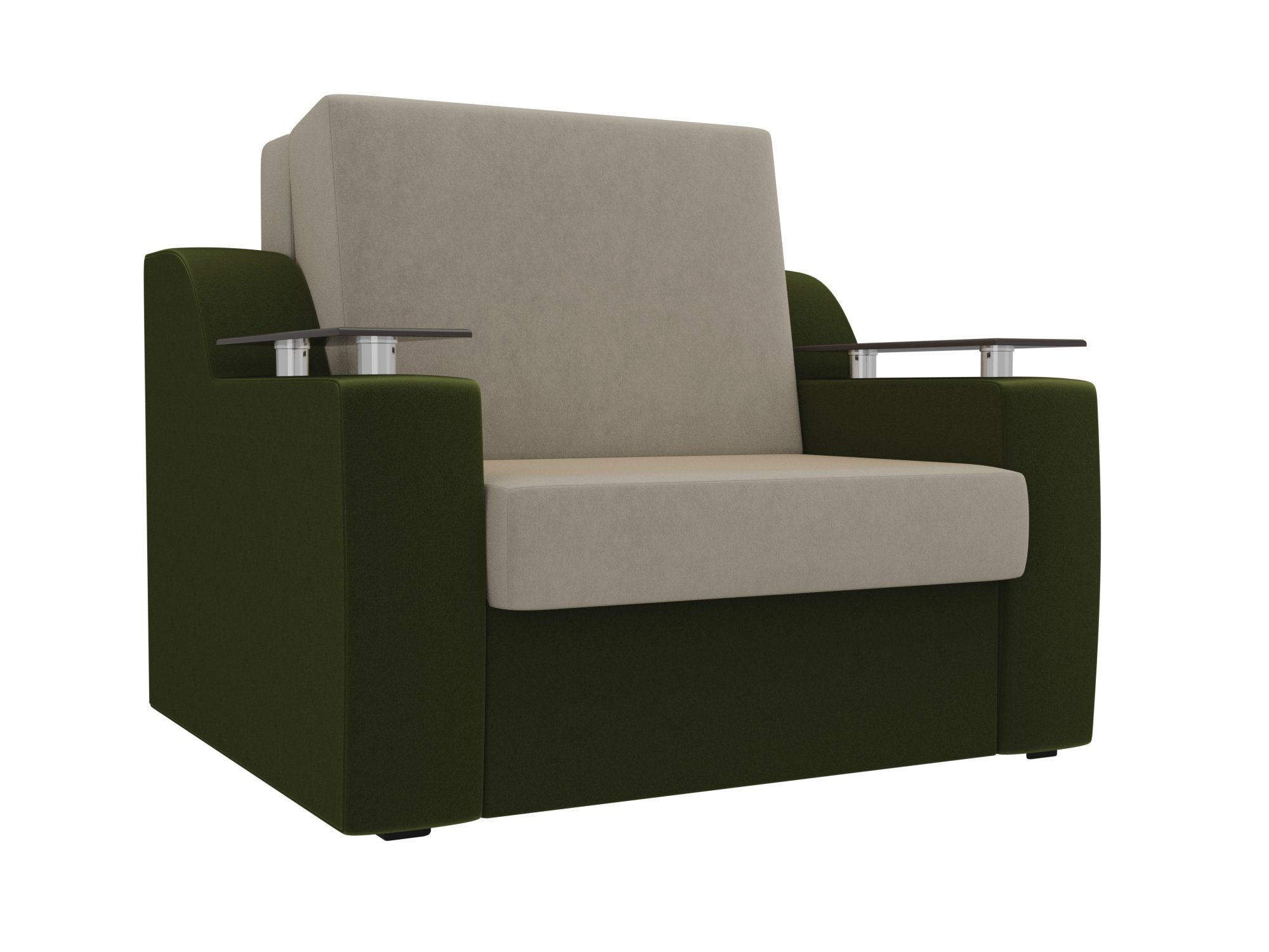Кресло-кровать Сенатор 80 (Бежевый\Зеленый)