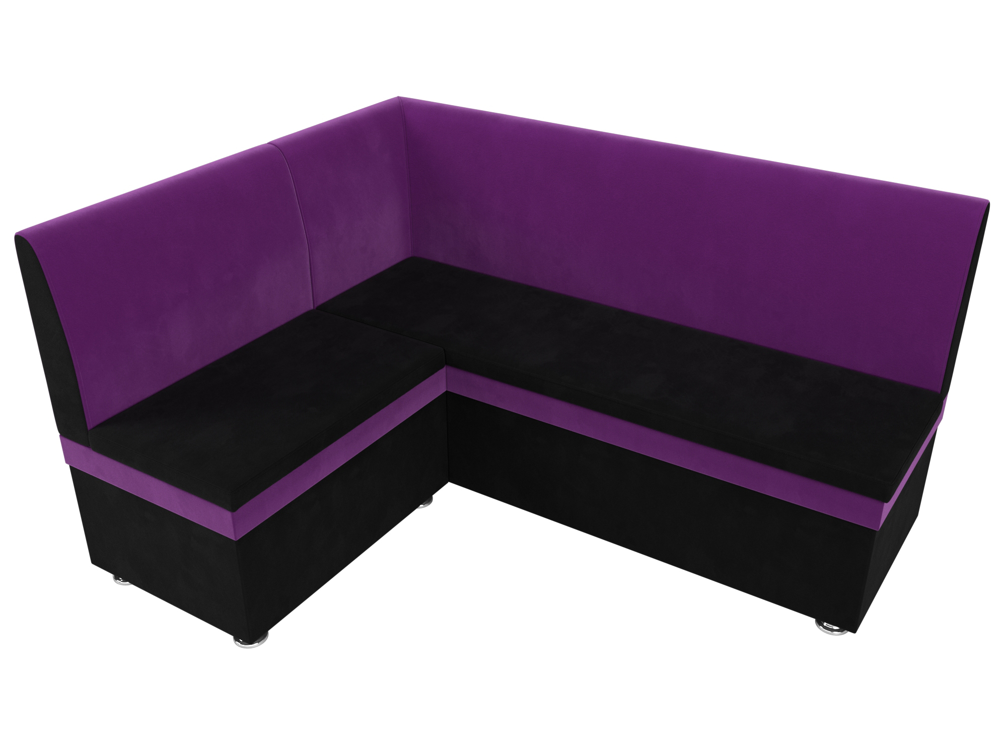 Кухонный угловой диван Уют левый угол (Черный\Фиолетовый)