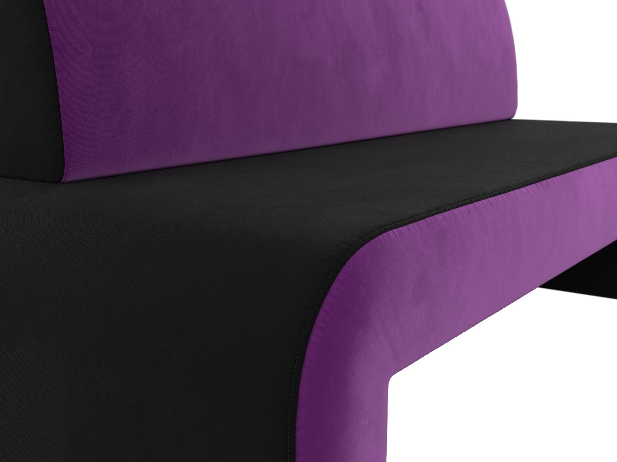 Кухонный прямой диван Кармен (Черный\Фиолетовый)