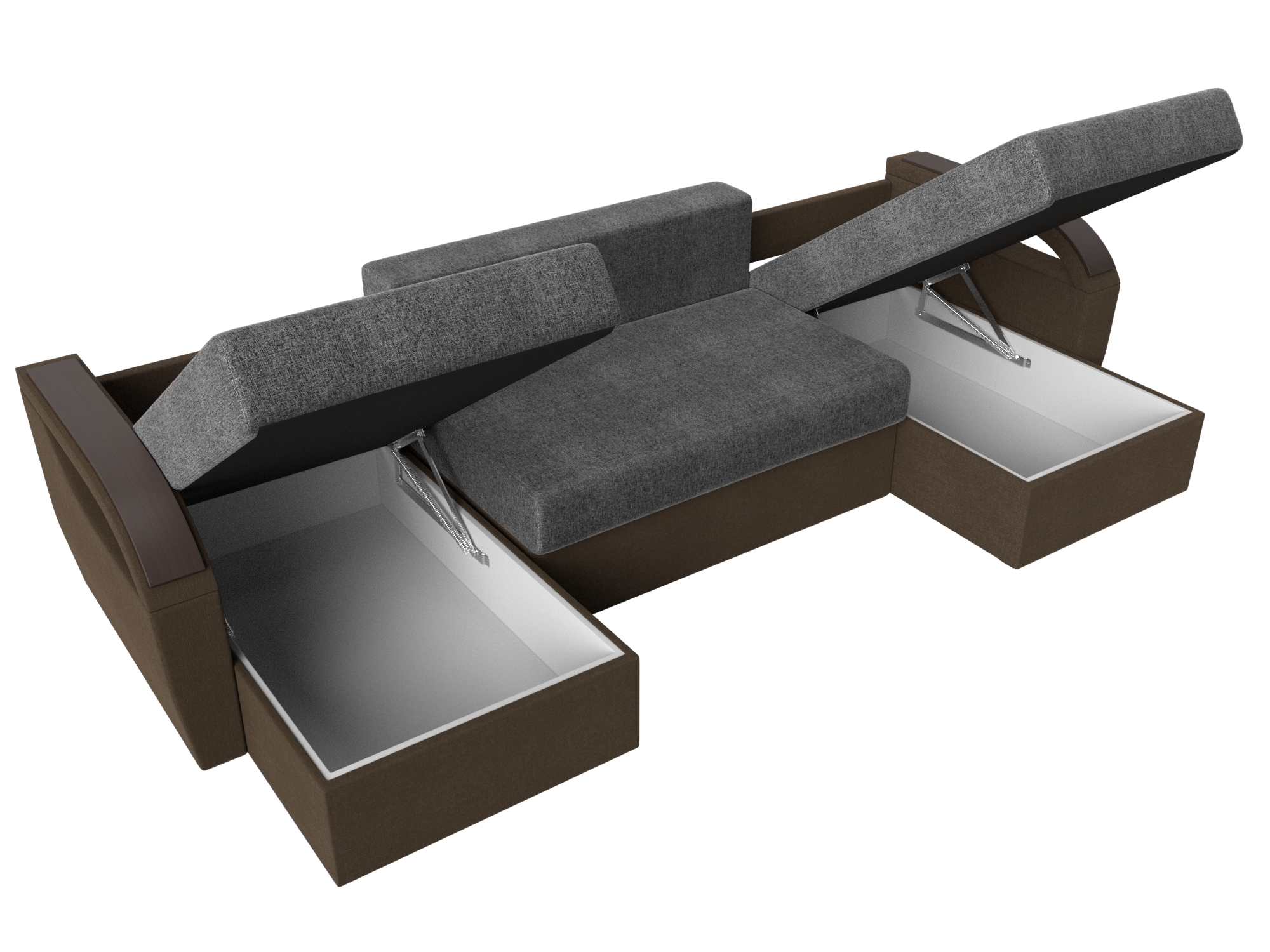 П-образный диван Форсайт (Серый\Коричневый)