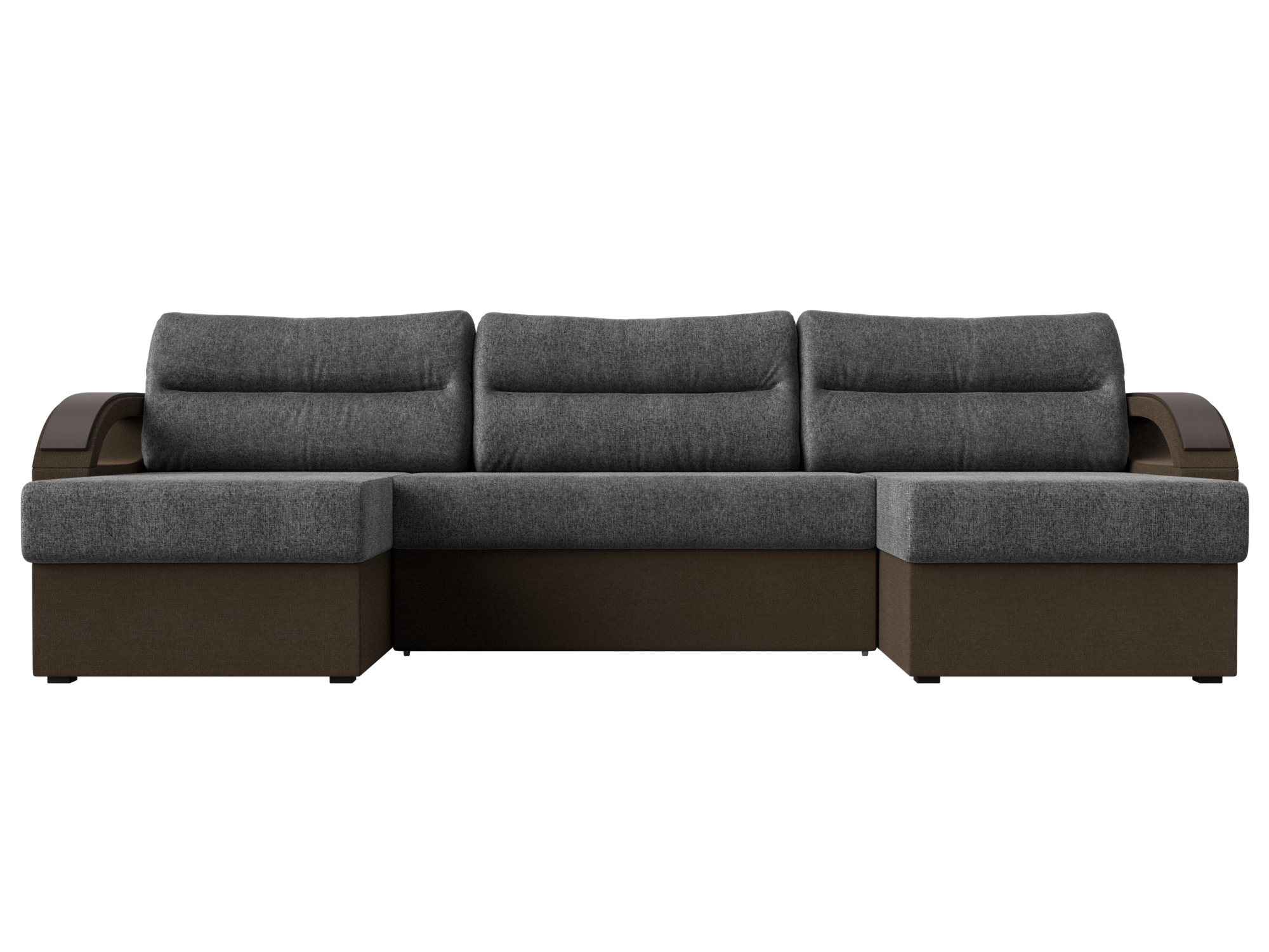 П-образный диван Форсайт (Серый\Коричневый)