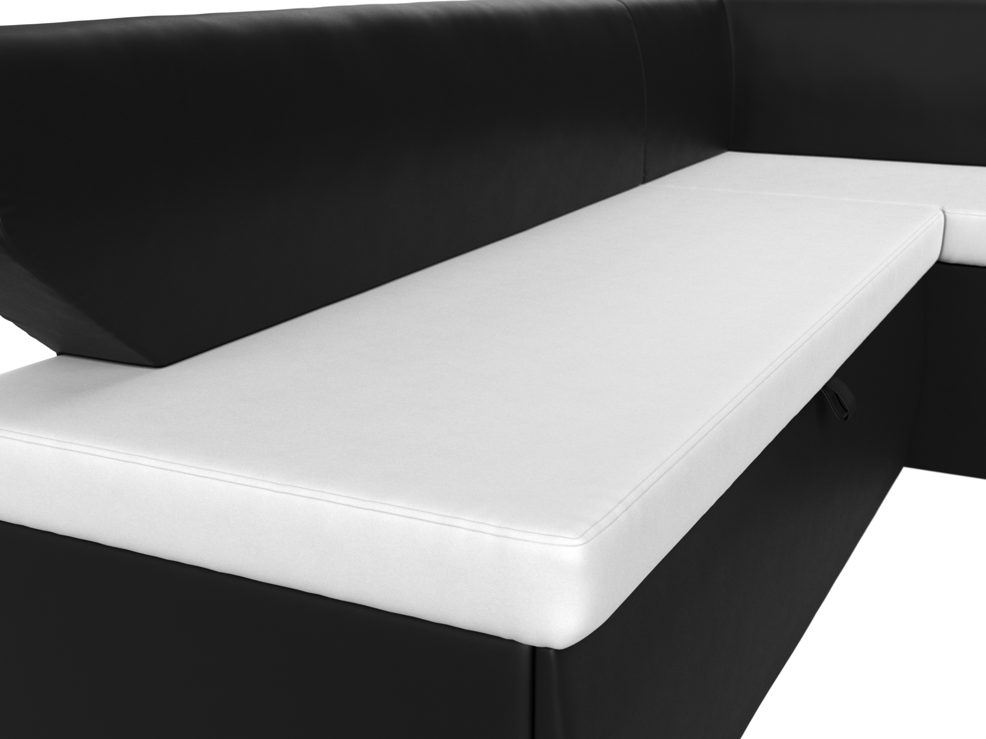 Кухонный угловой диван Омура правый угол (Белый\Черный)