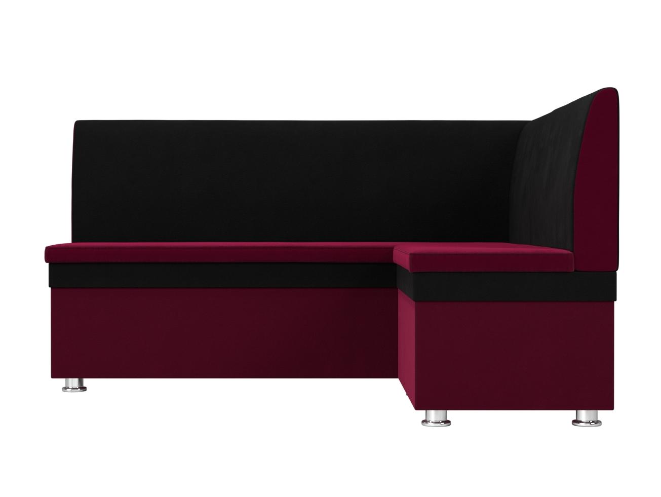 Кухонный угловой диван Уют правый угол (Бордовый\Черный)