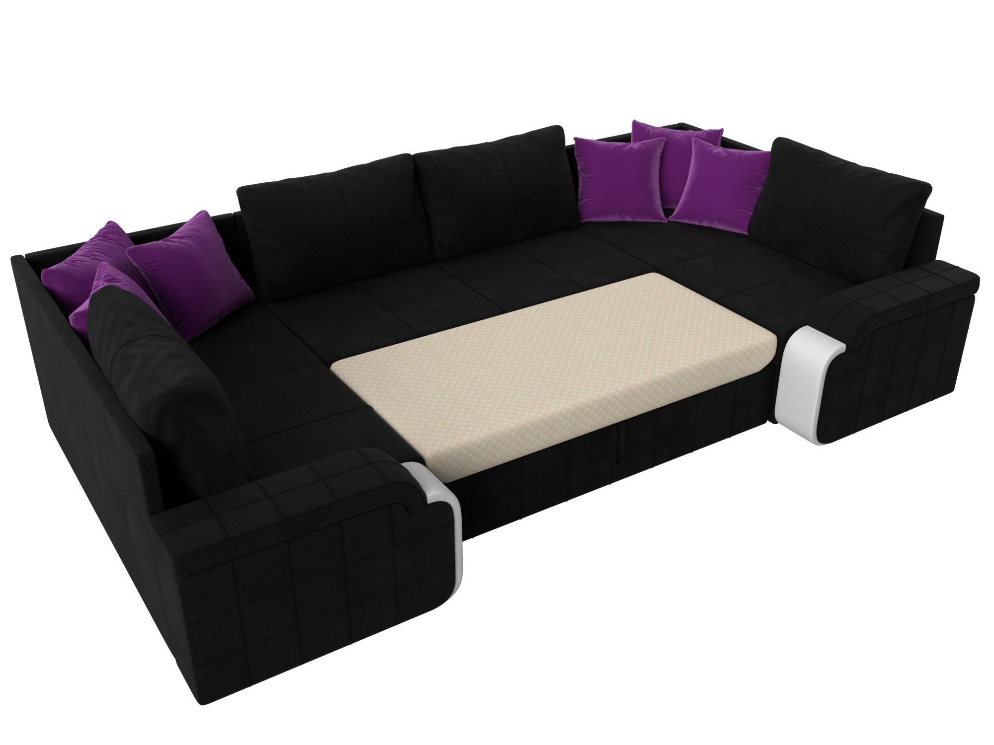 П-образный диван Николь (Черный\Белый\Фиолетовый)