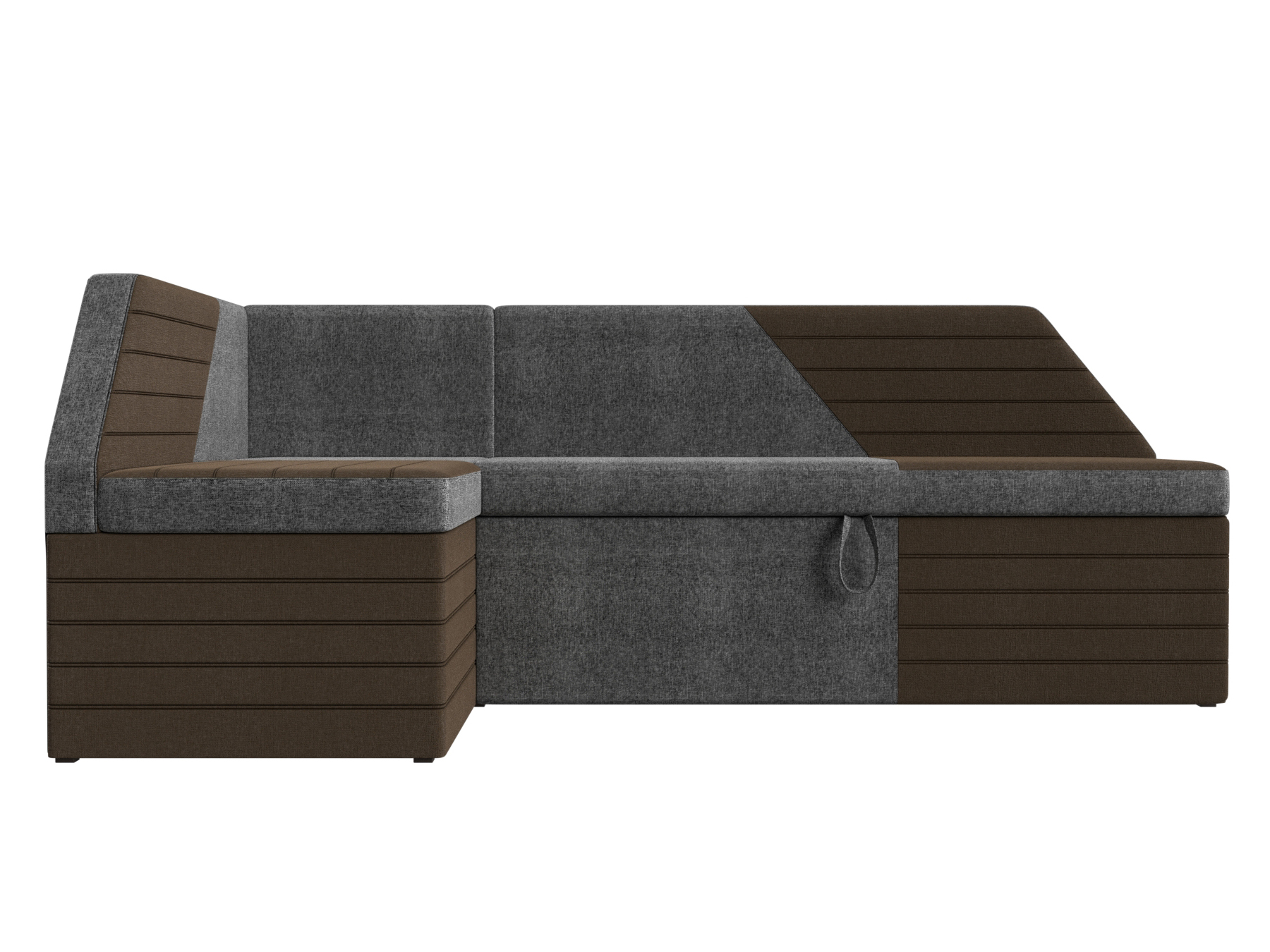 Кухонный угловой диван Дуглас левый угол (Серый\Коричневый)