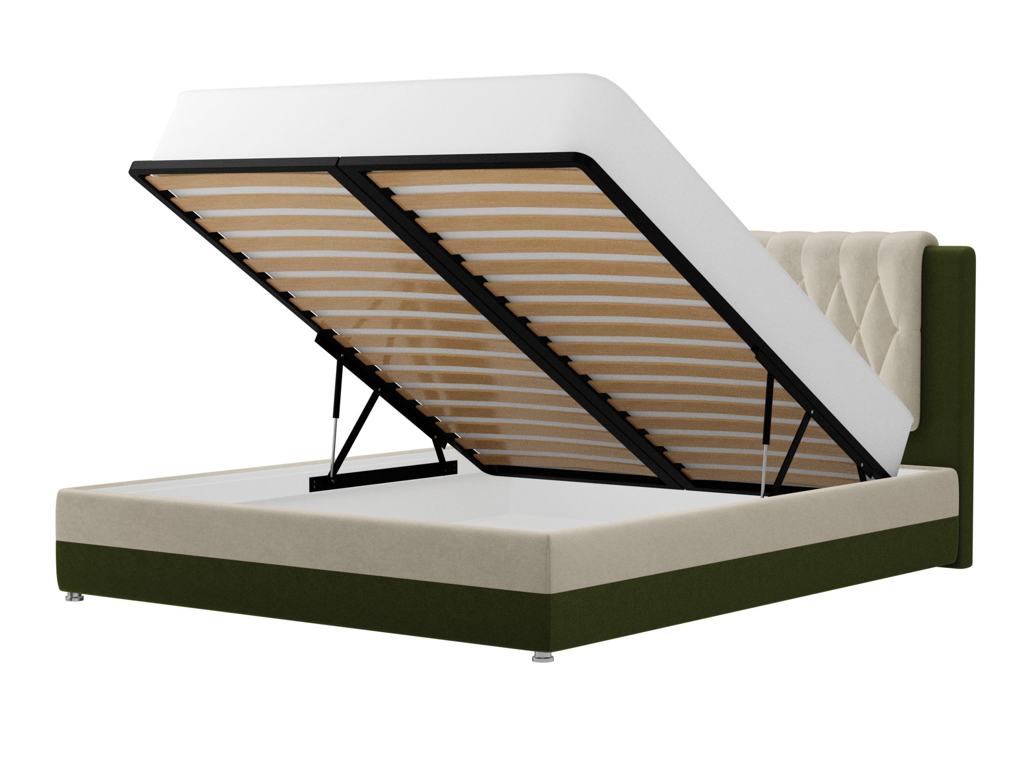 Интерьерная кровать Камилла (Бежевый\Зеленый)