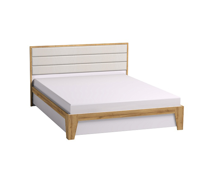 Кровать Айрис 308 Люкс (1400) Белый/Дуб золотистый
