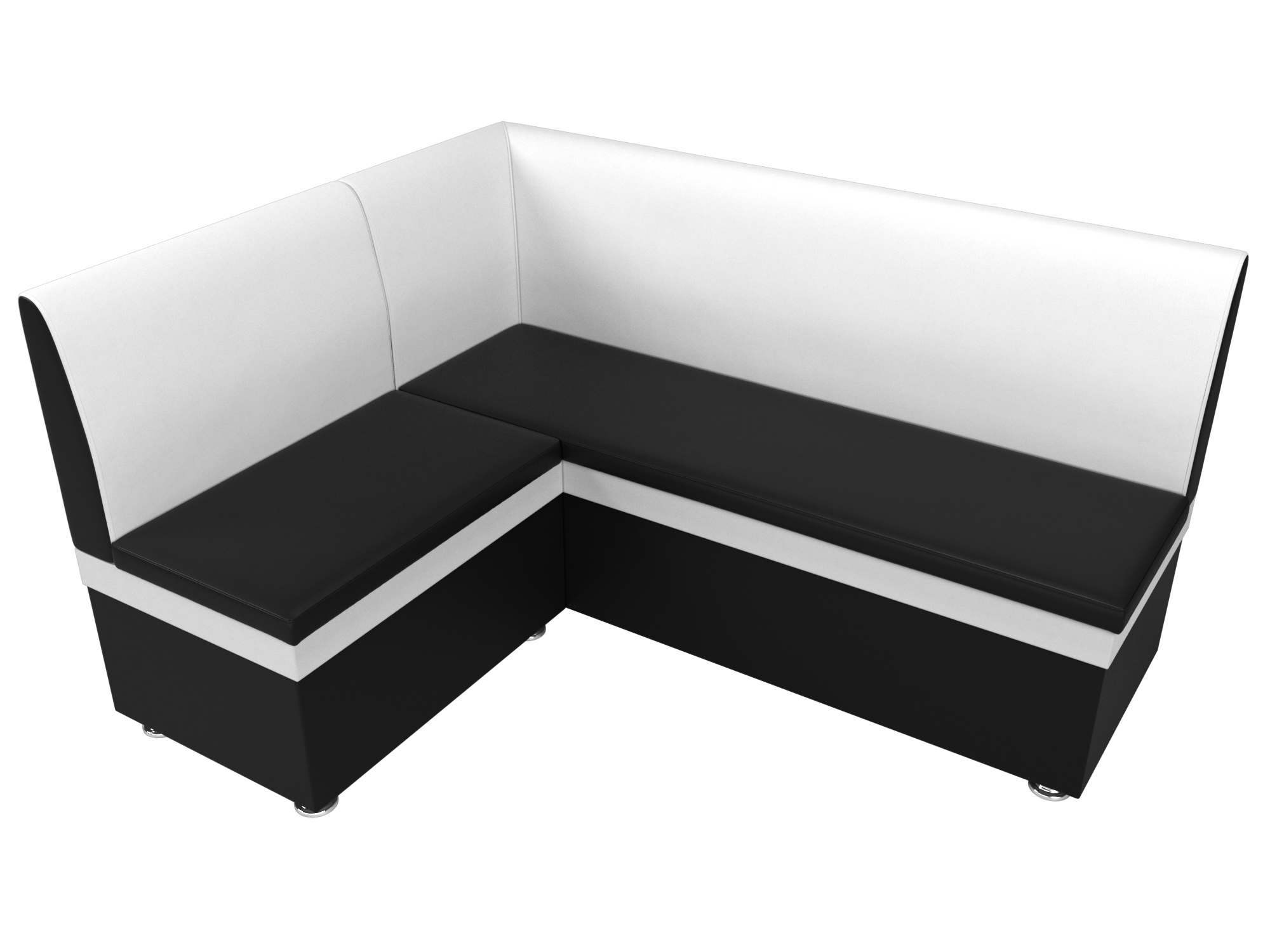 Кухонный угловой диван Уют левый угол (Черный\Белый)