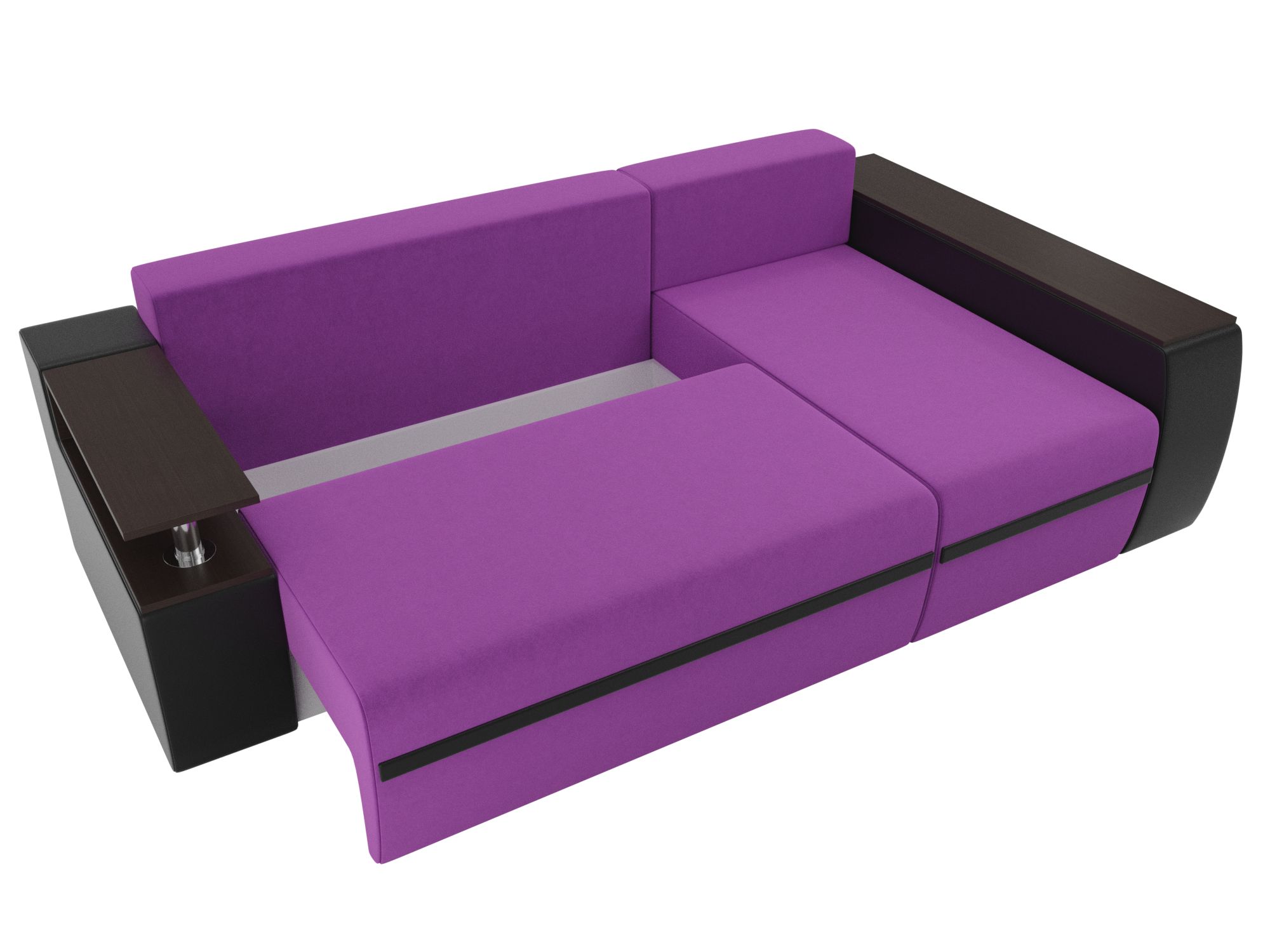 Угловой диван Ричмонд правый угол (Фиолетовый\Черный\Черный)