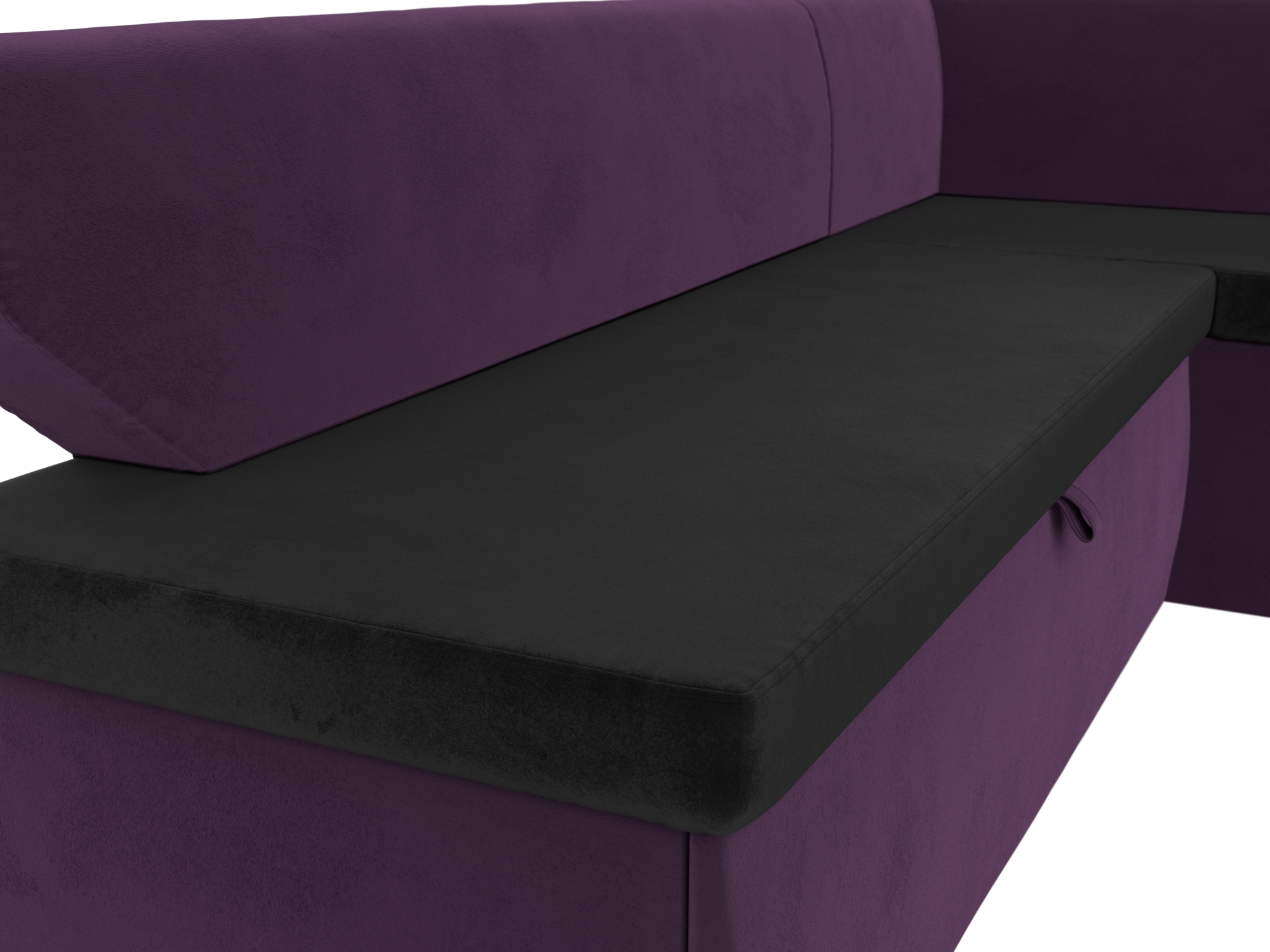 Кухонный угловой диван Омура правый угол (Черный\Фиолетовый)