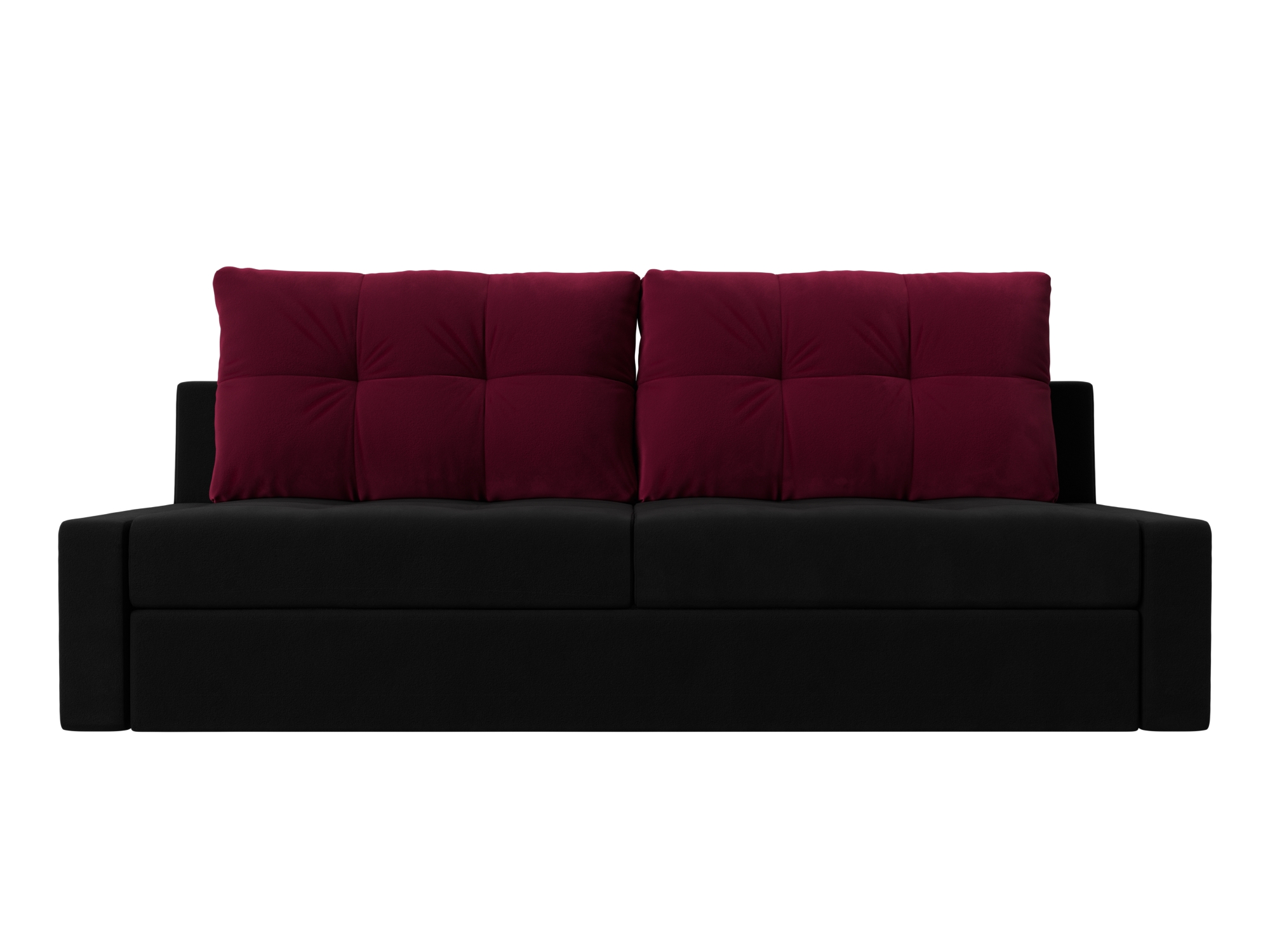 Прямой диван Мартин (Черный\Бордовый)
