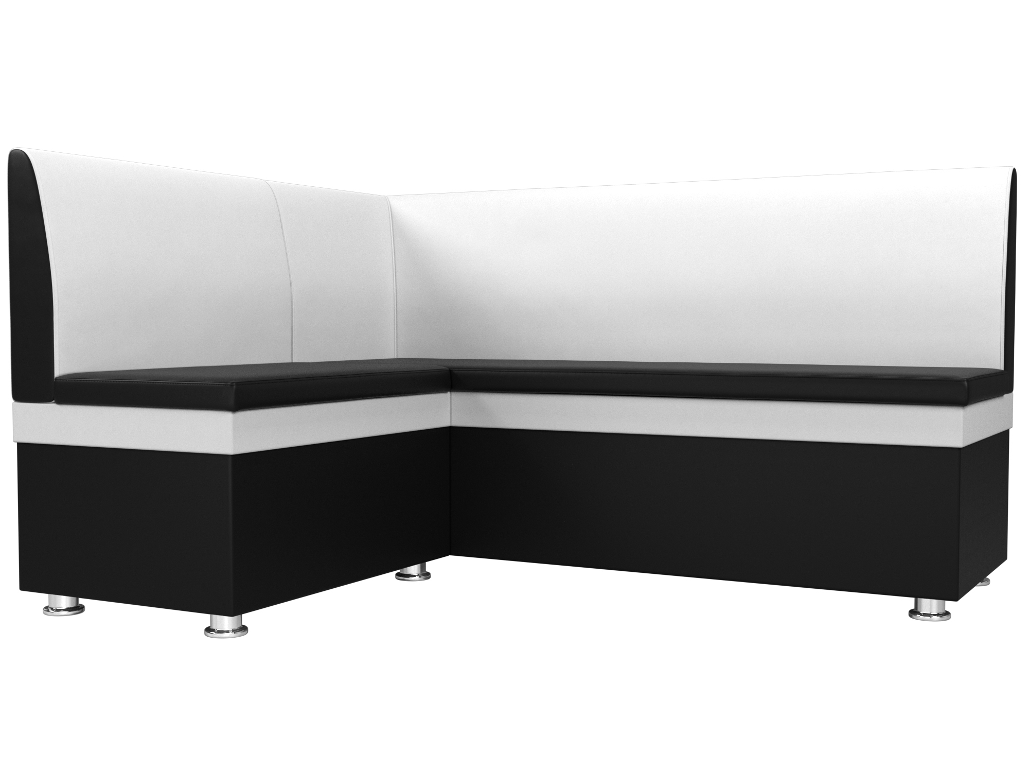 Кухонный угловой диван Уют левый угол (Черный\Белый)