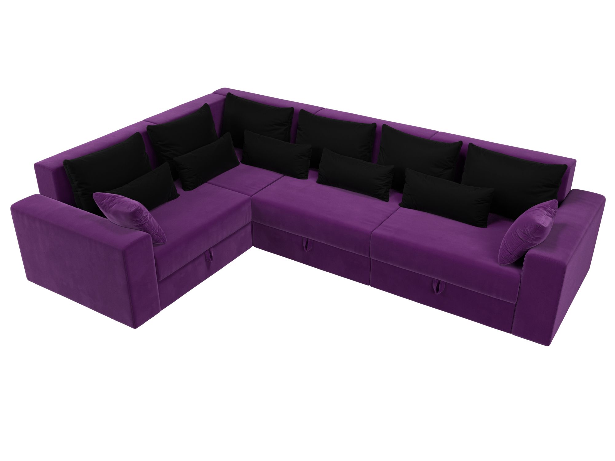 Угловой диван Майами Long левый угол (Фиолетовый\Черный)