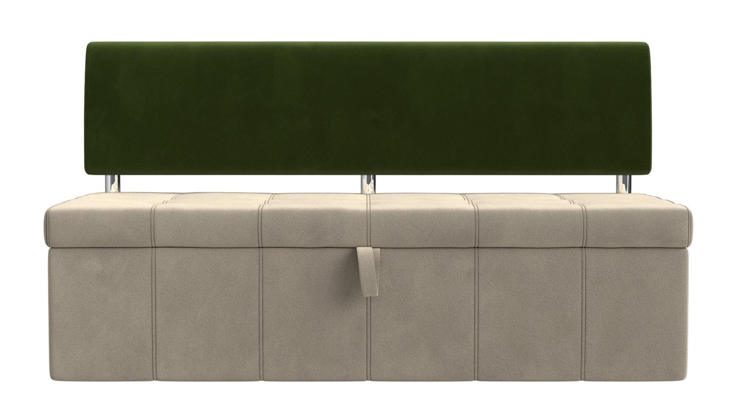 Кухонный прямой диван Стоун (Бежевый\Зеленый)