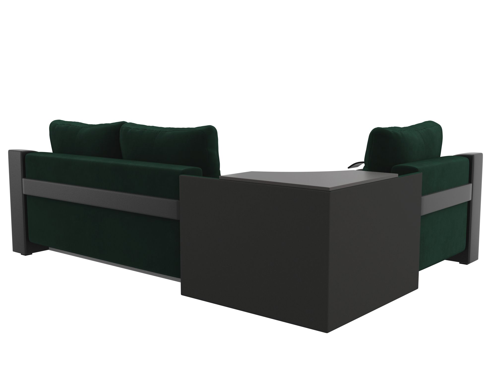 Угловой диван Митчелл левый угол (Зеленый\Коричневый)