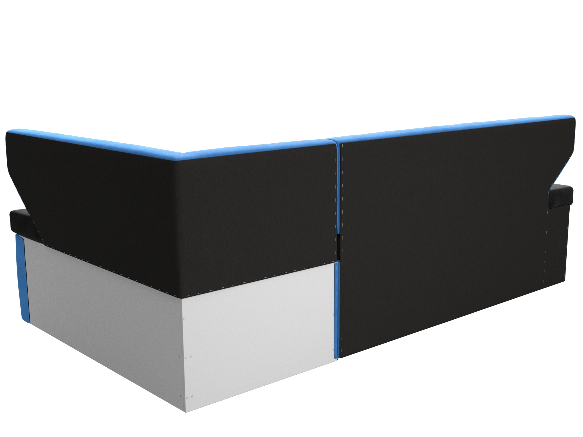 Кухонный угловой диван Омура правый угол (Черный\Голубой)