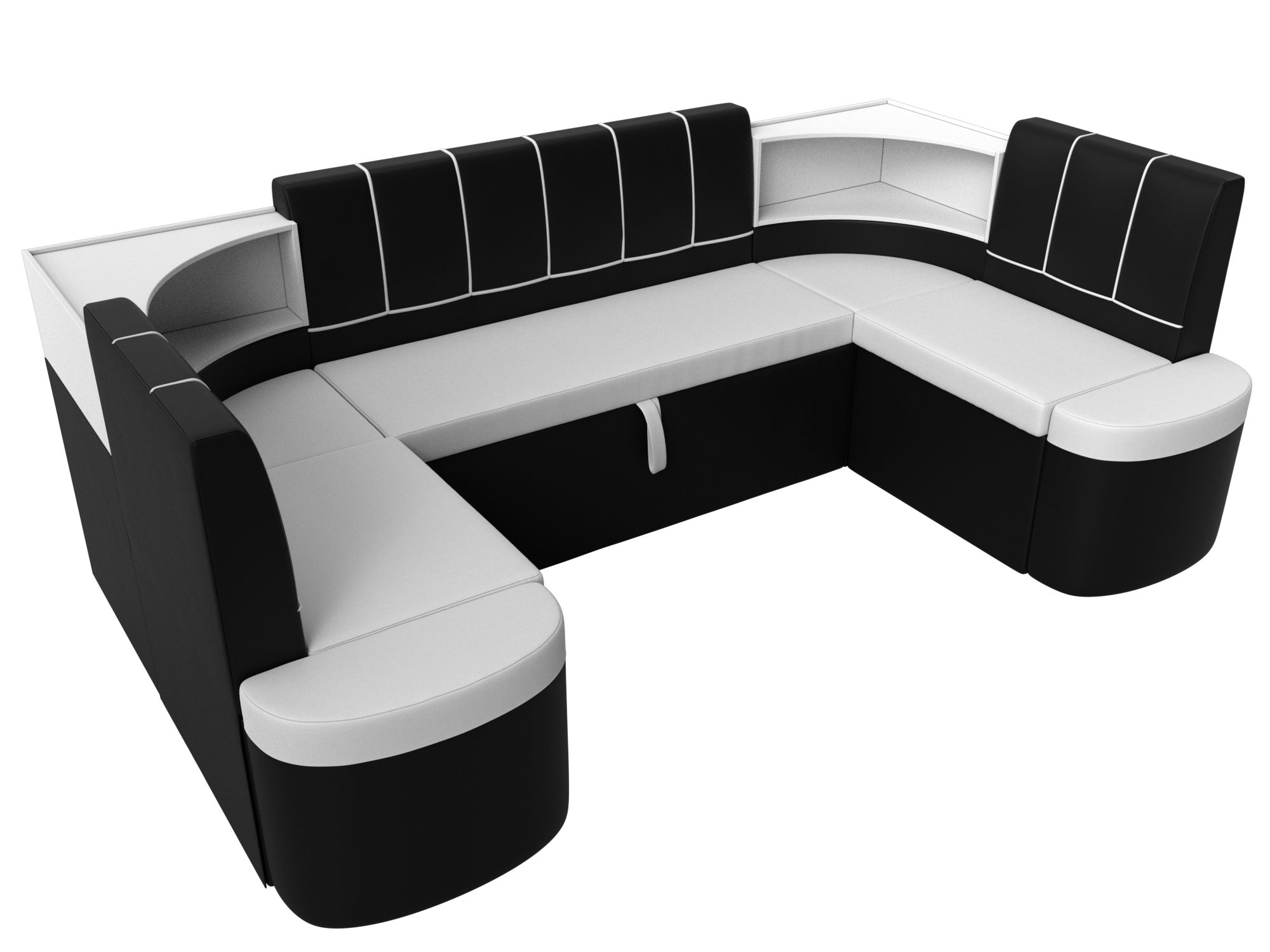 П-образный диван Тефида (Белый\Черный)
