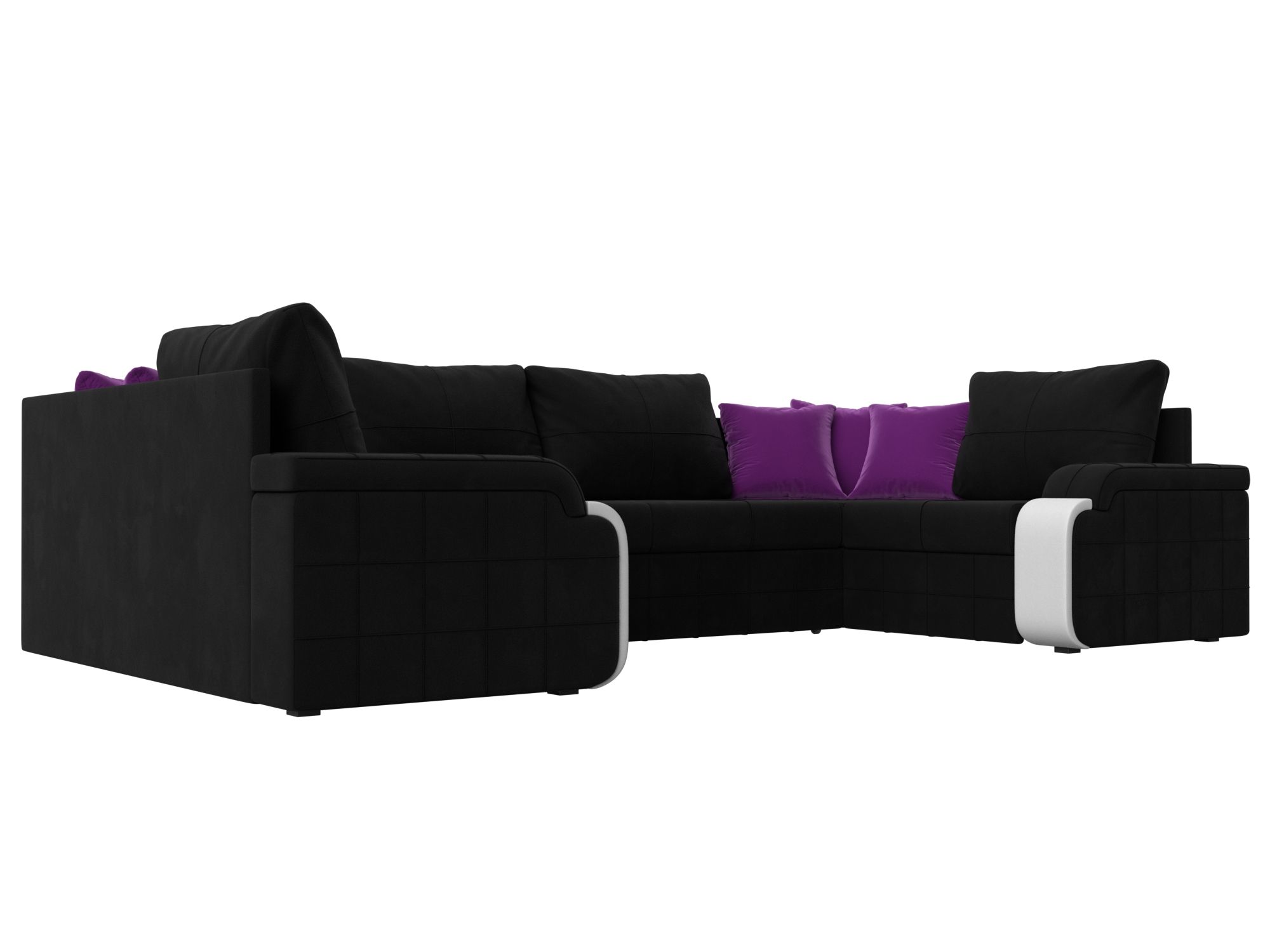П-образный диван Николь (Черный\Белый\Фиолетовый)