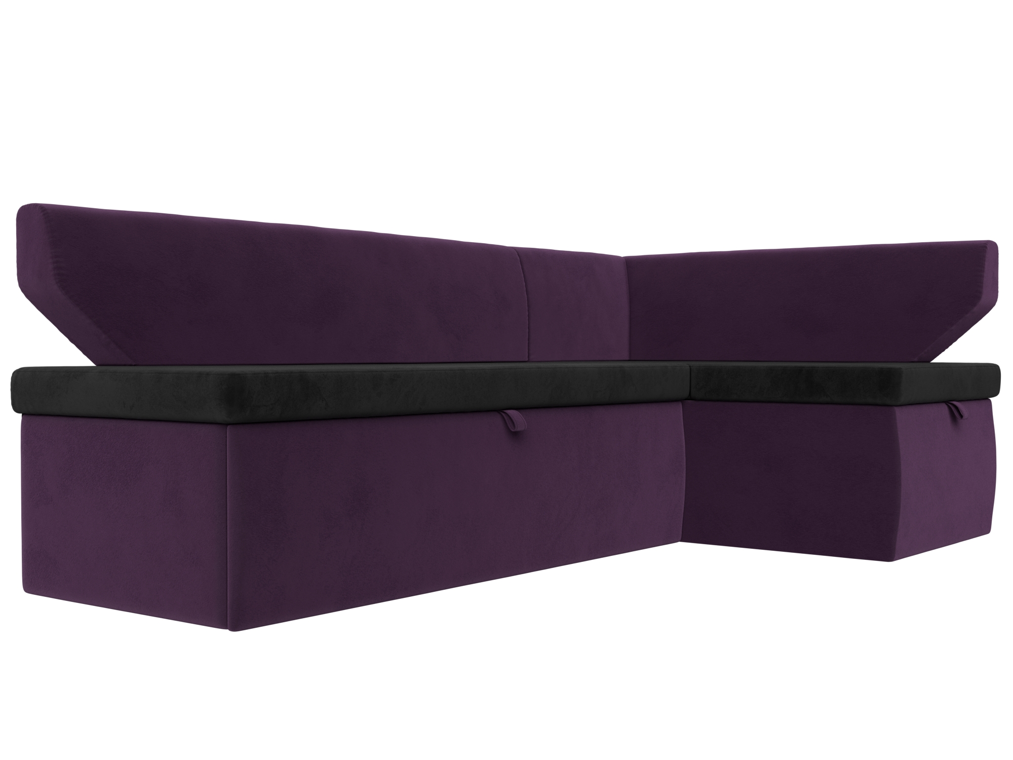 Кухонный угловой диван Омура правый угол (Черный\Фиолетовый)