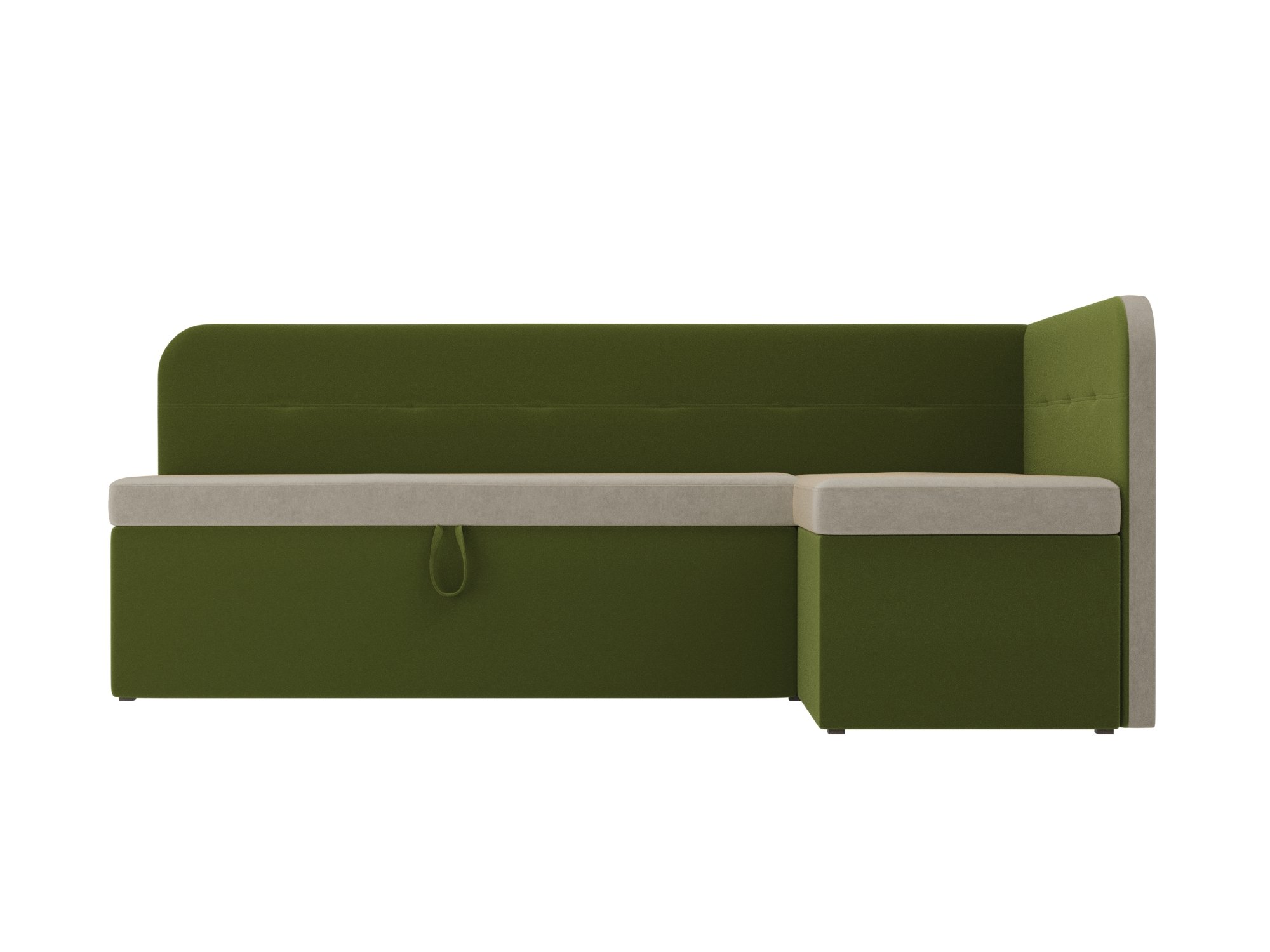 Кухонный угловой диван Форест правый угол (Бежевый\Зеленый)