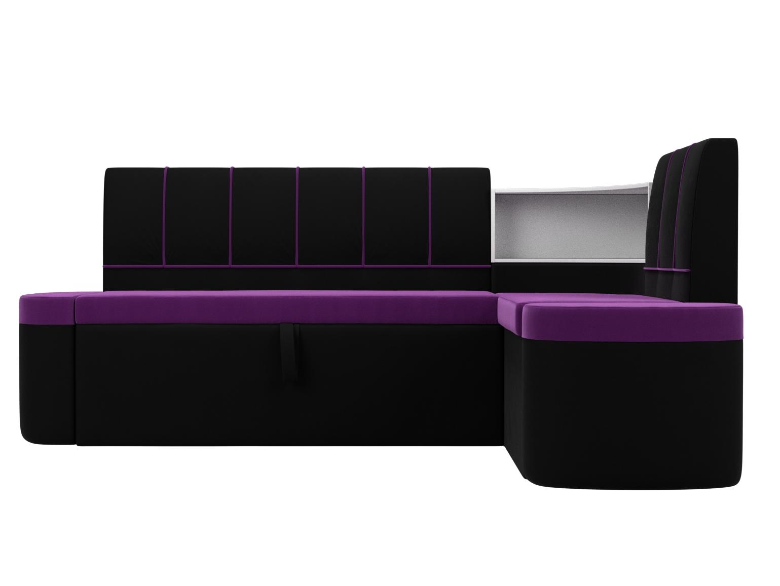 Кухонный угловой диван Тефида правый угол (Фиолетовый\Черный)