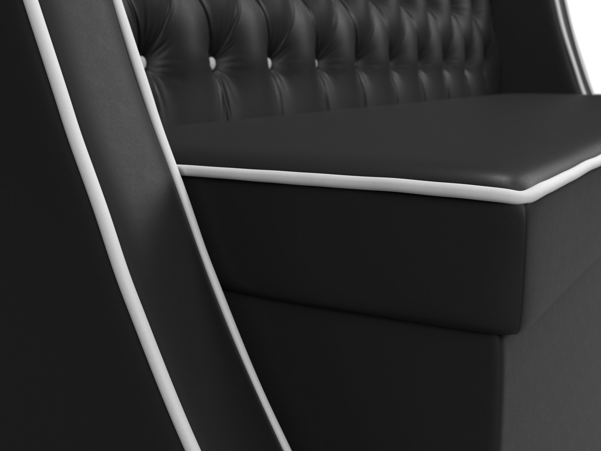 Кухонный прямой диван Лофт (Черный\Белый)